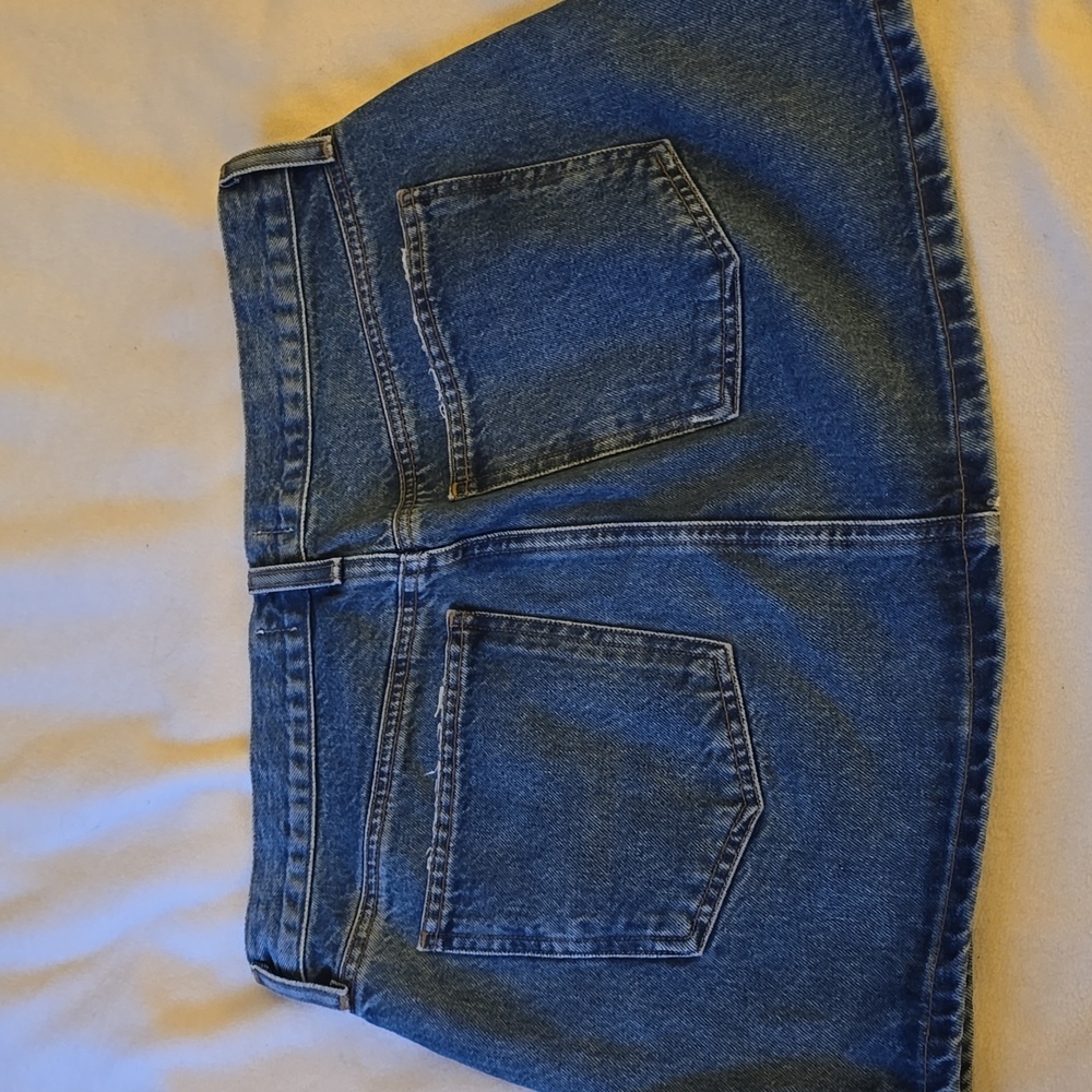 Agolde Blue Denim Mini Skirt - Picture 5 of 6
